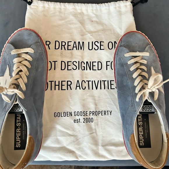 GOLDEN GOOSE
Super-Star Blue Suede Low Top Sneaker - Picture 3 of 6